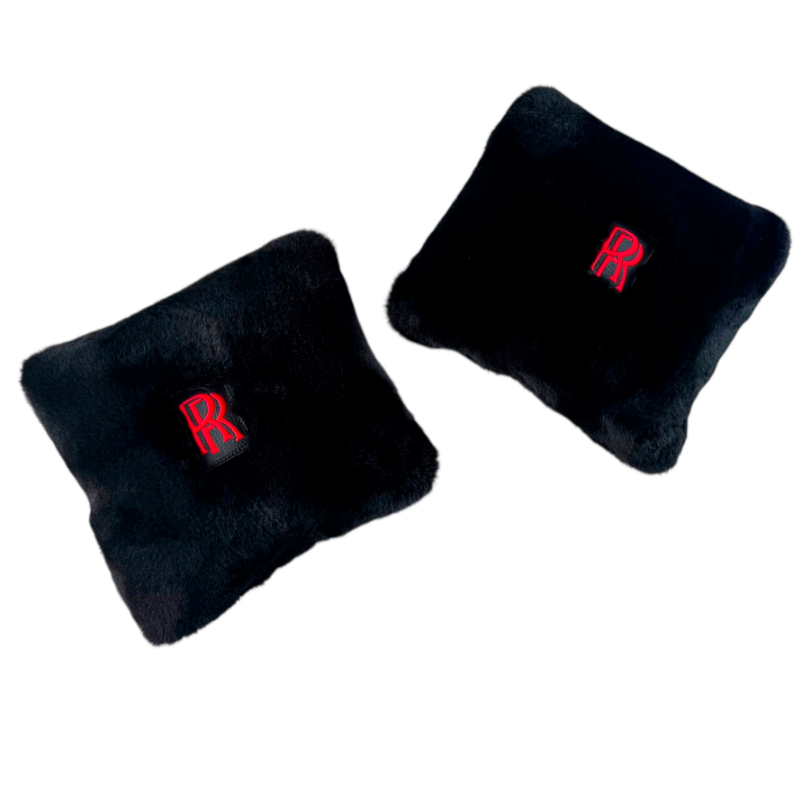 Black Sheepskin Pillows Design Set of 2 for Rolls-Royce Vehicles