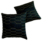 Customizable Black Leather Pillows Set of 2 | Yellow Sewing