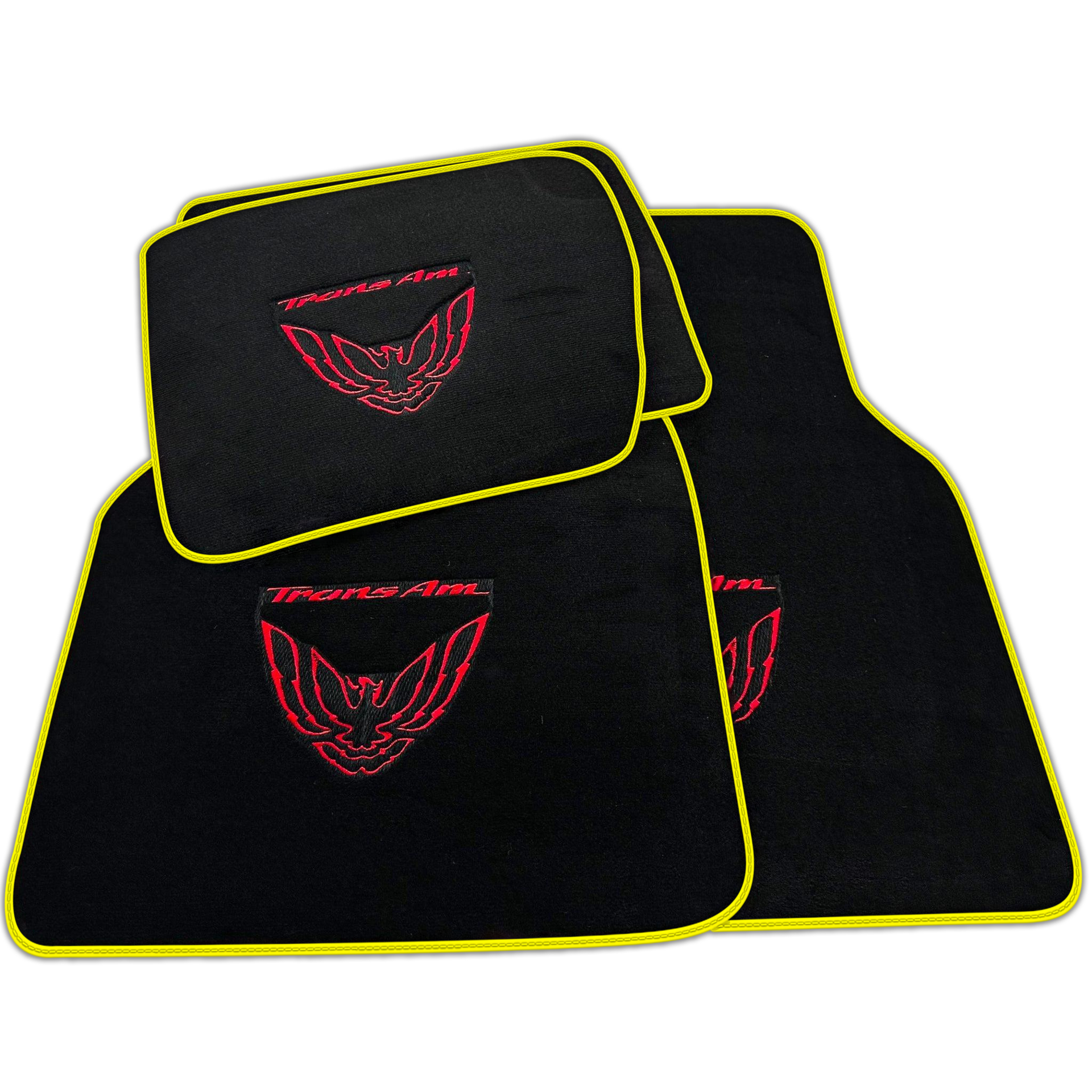 Black Floor Mats Red Trim for Pontiac FireBird (1993-2002) Trans Am
