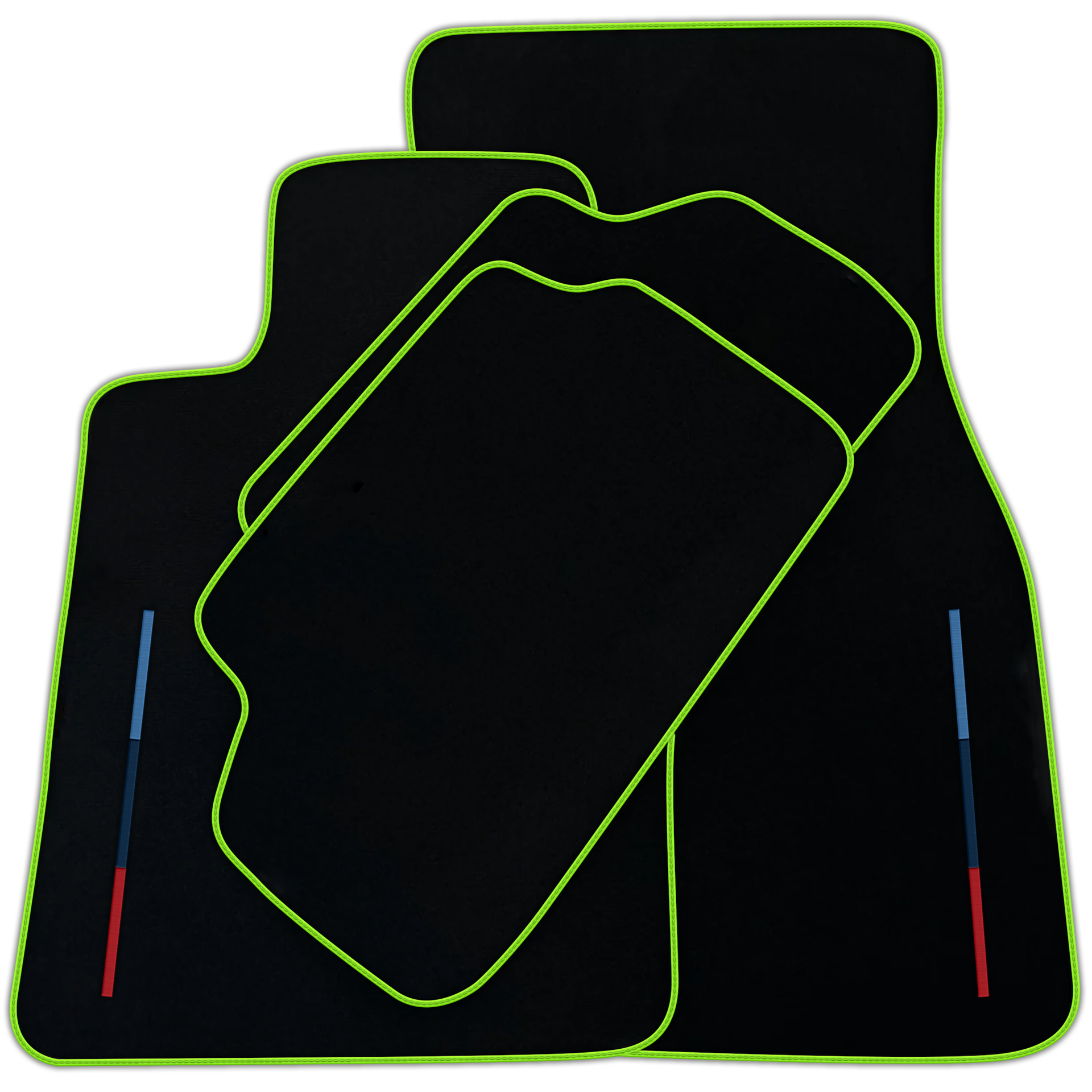 Black Floor Mats for BMW XM G09 (2023-2024) with Color Stripes Tailored Set Perfect Fit | Various Trim Colors