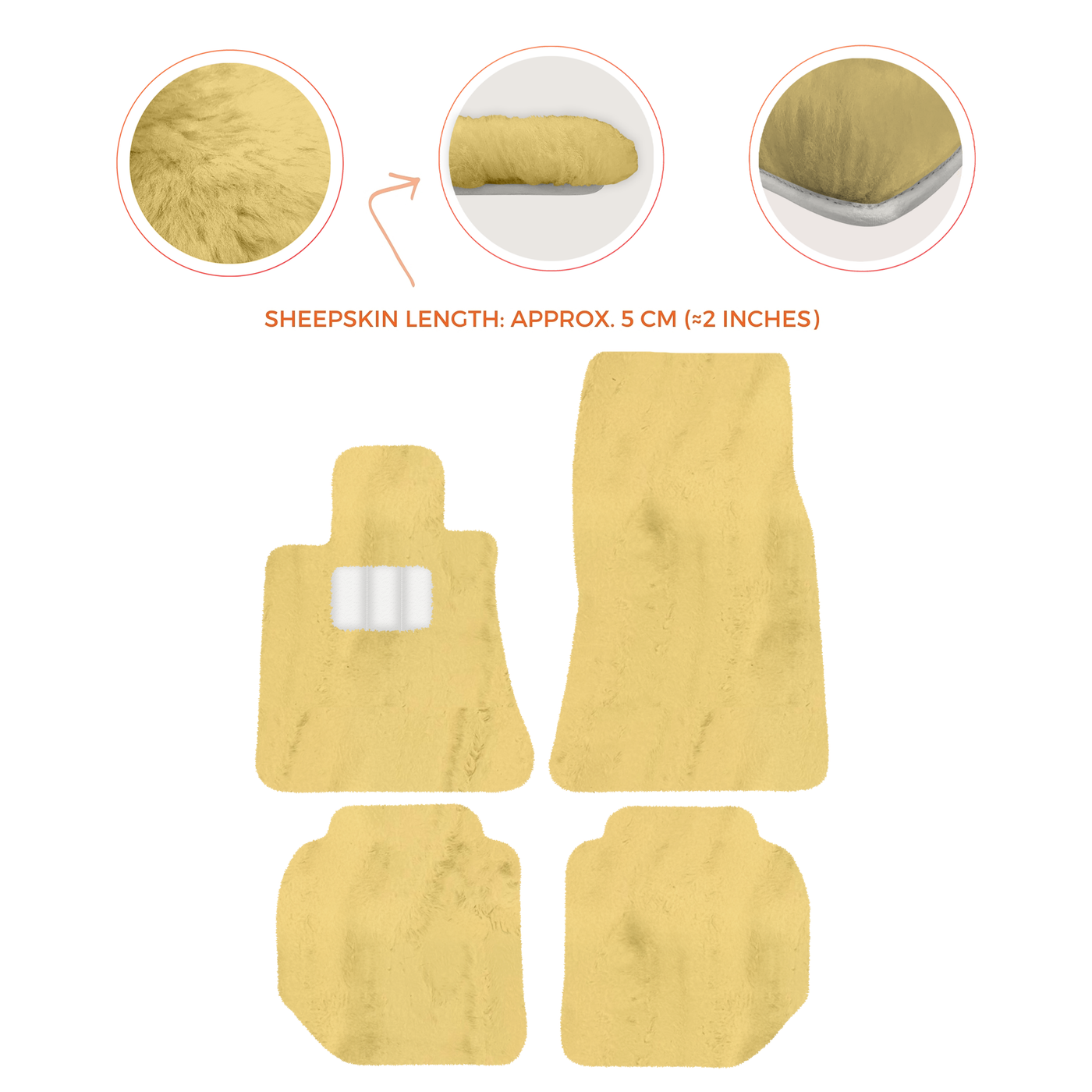 Premium Sheepskin Floor Mats for Bentley Continental GTC (2011-2018)