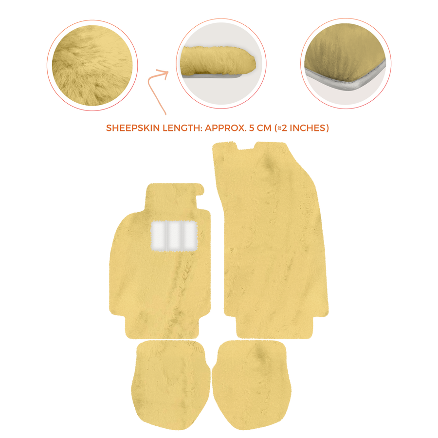 ポルシェ911 - 964（1989-1994）用シープスキンのカーマット - シープスキンの長さ、さまざまな色のオプション