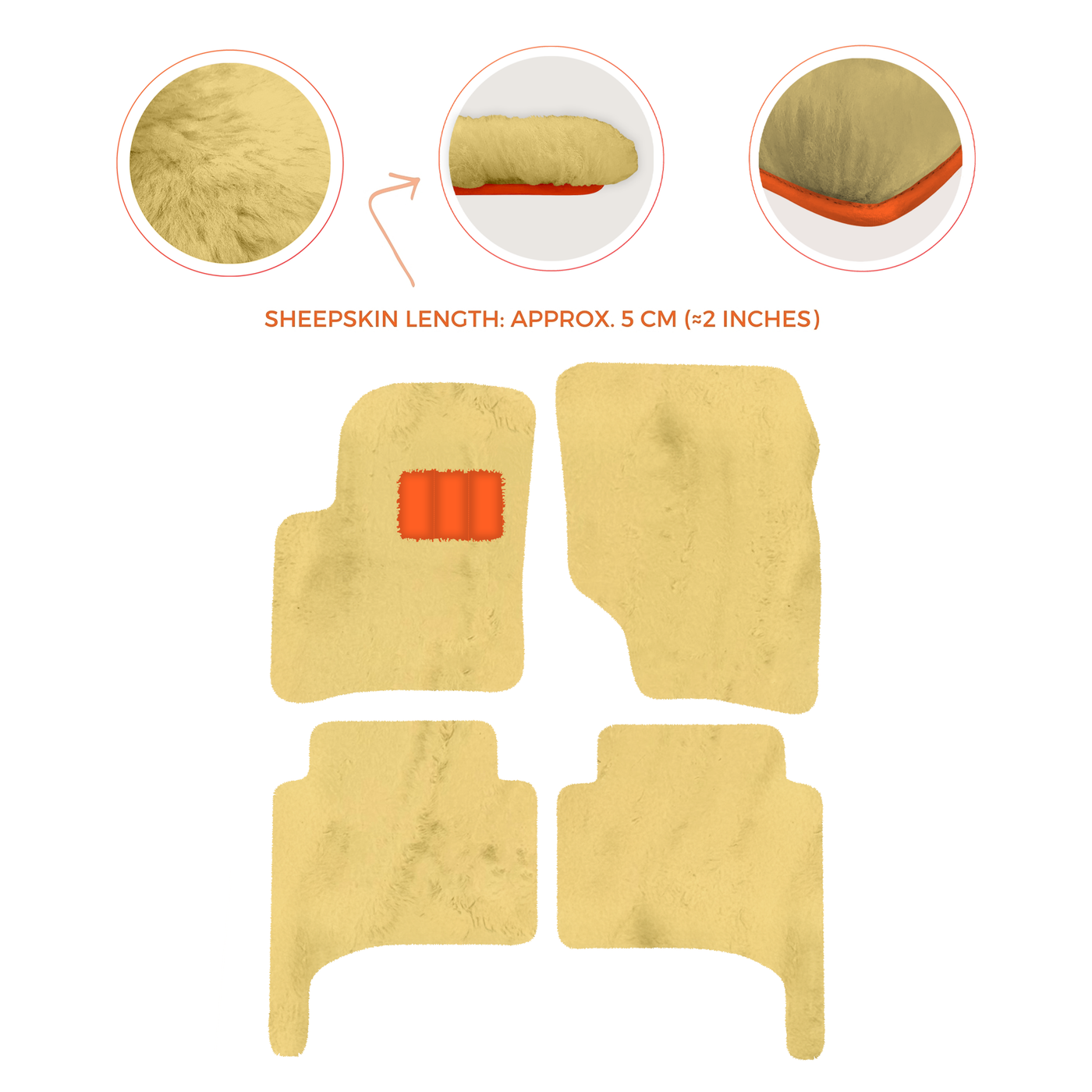 Premium Quality Sheepskin Floor Mats for Porsche 550 (1953-1956)