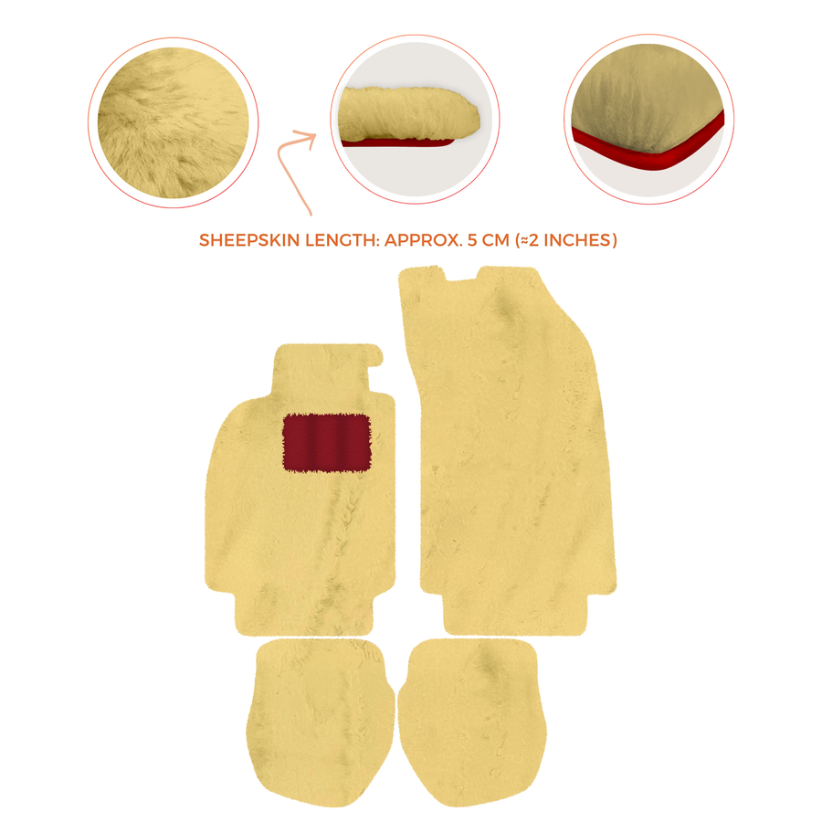 ポルシェ911 - 964（1989-1994）用シープスキンのカーマット - シープスキンの長さ、さまざまな色のオプション