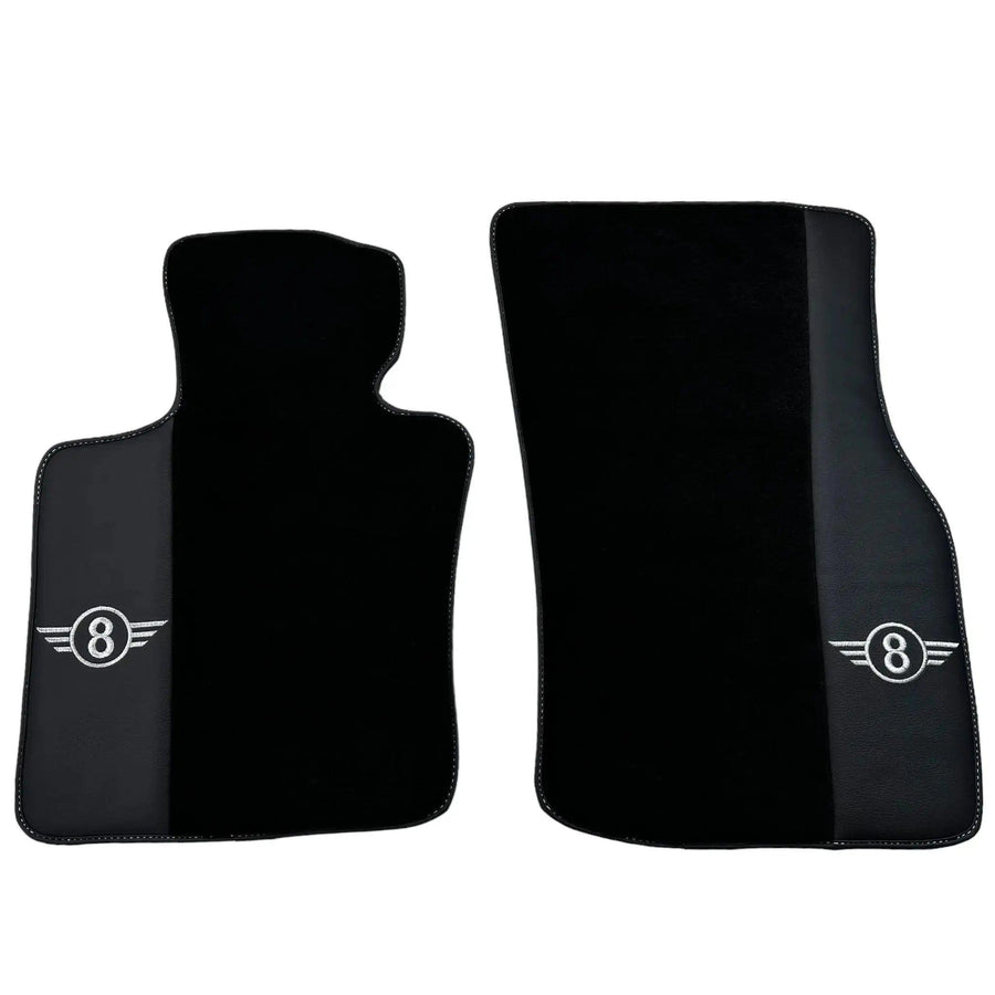 Black Floor Mats for Mini Cooper / One Electric (2020-2023) with Leather - AutoWin