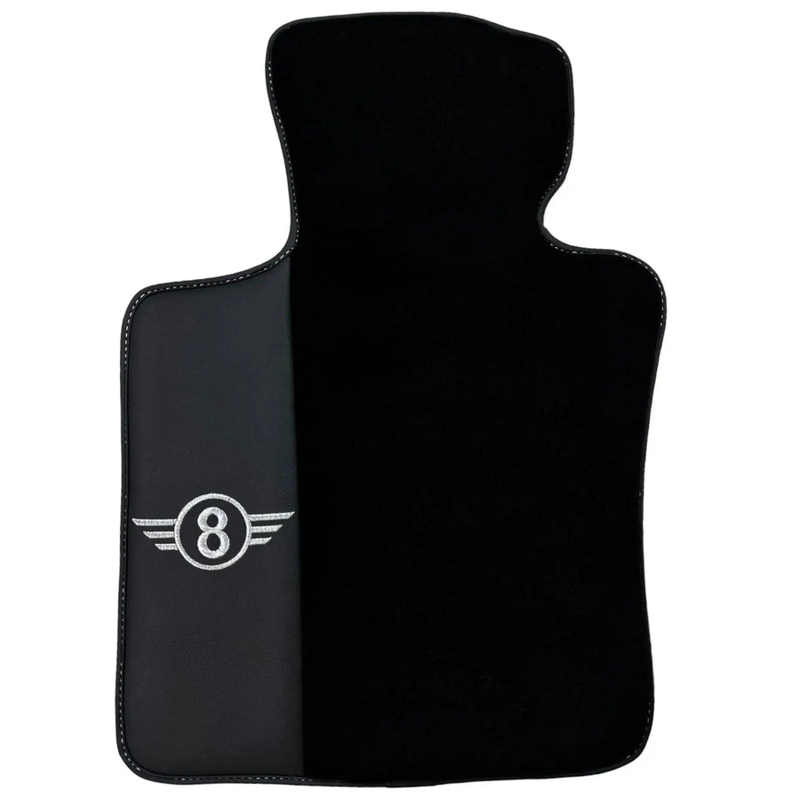 Black Floor Mats for Mini Cooper / One Electric (2020-2023) with Leather - AutoWin