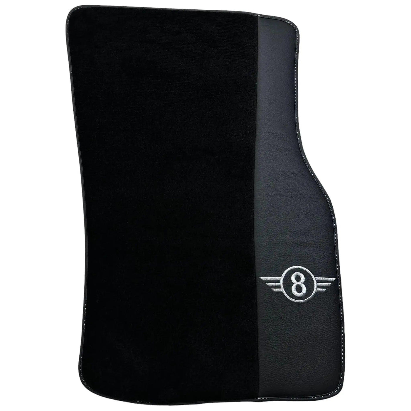 Black Floor Mats for Mini Cooper / One Electric (2020-2023) with Leather - AutoWin