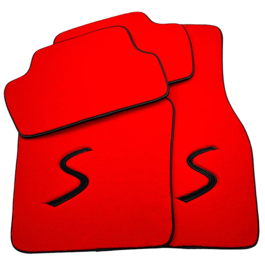 Red Floor Mats for Mini Cooper / One F55 5-Doors (2015-2023) - AutoWin