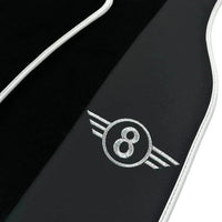 Black Floor Mats for Mini Cooper / One F55 5-Doors (2015-2023) with Leather | White Trim - AutoWin