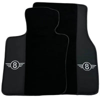 Black Floor Mats for Mini Cooper / One F56 3-doors (2014-2023) with Leather - AutoWin