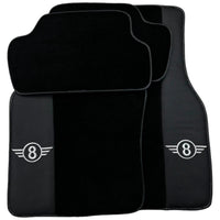 Black Floor Mats for Mini Cooper / One R50 (2001-2007) with Leather - AutoWin