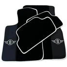 Black Floor Mats for Mini Cooper / One R56 (2007-2014) with Leather | White Trim - AutoWin