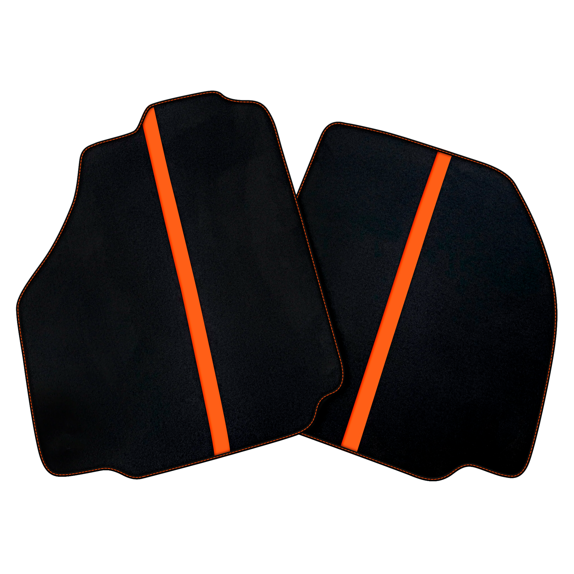 Black Car Floor Mats with Leather Line for Ferrari F8 Tributo (2019-2023) | Various Colors