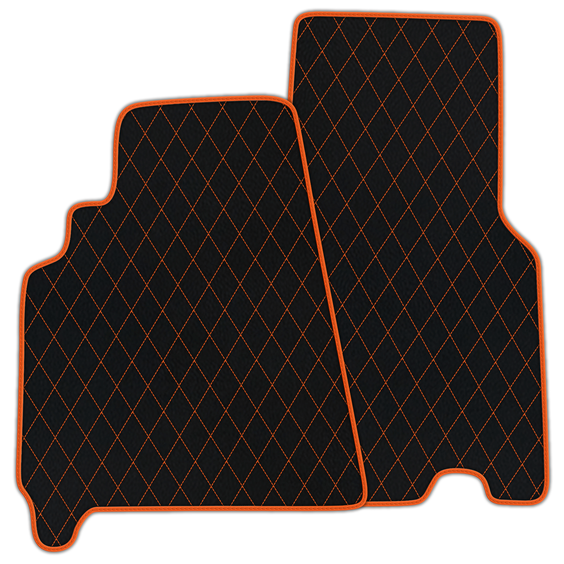 フェラーリ 550 マラネロ (1996-2002) 用シングル ダイヤモンド パターンのカスタマイズ可能なレザー フロア マット - AutoWin