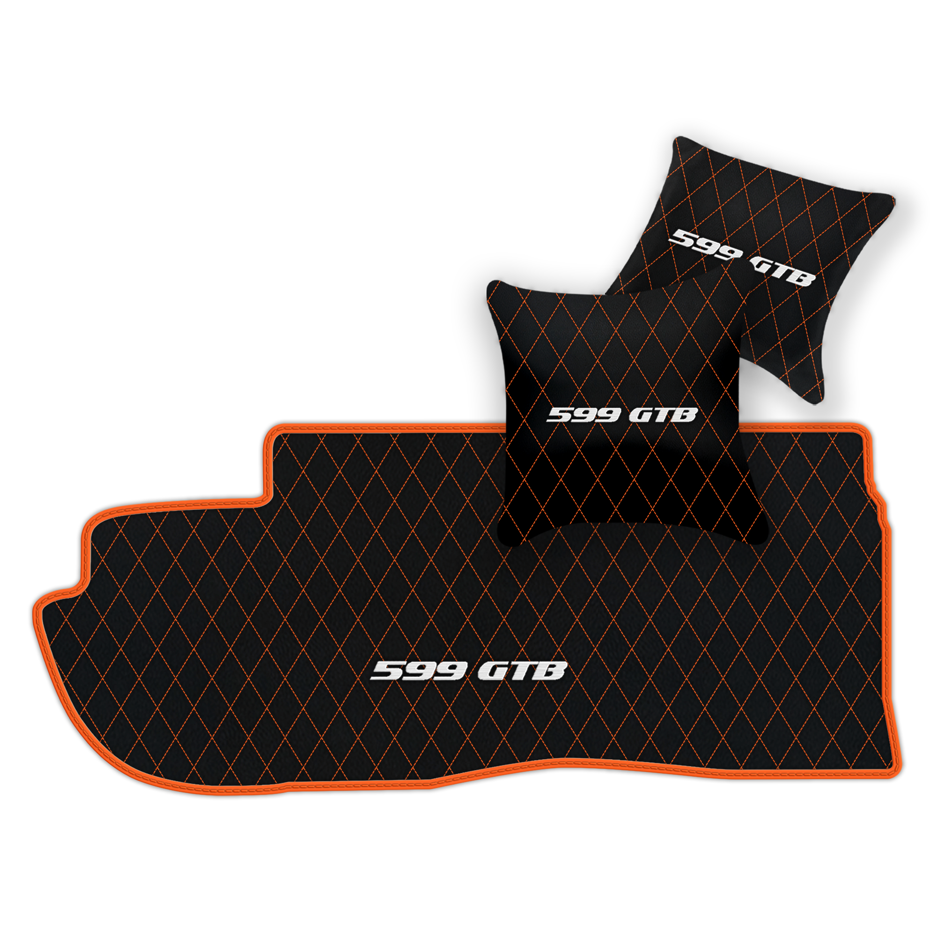 Custom Black Leather Floor Mats for Ferrari 599 Coupe (2006-2012)