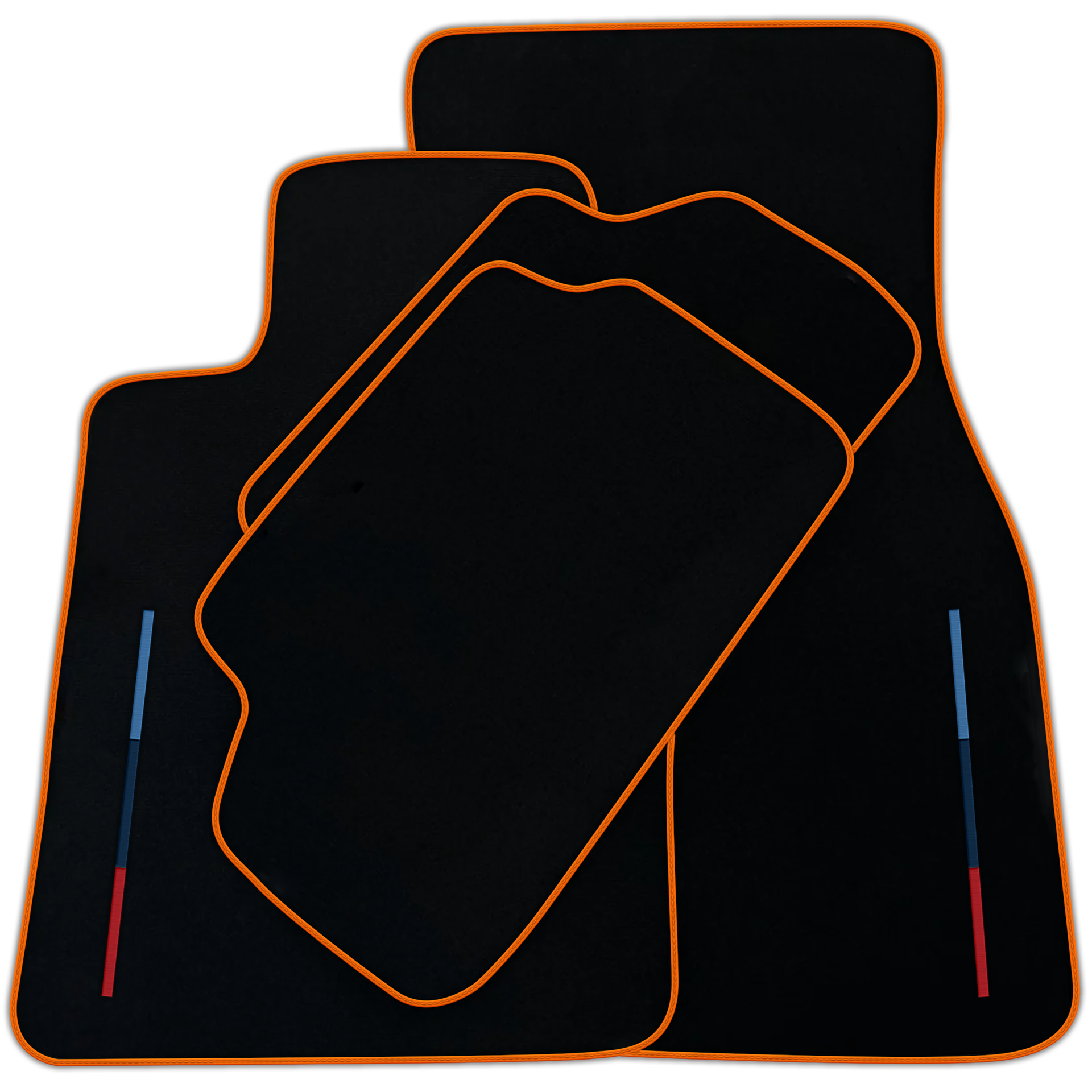 Black Floor Mats for BMW iX (2022-2024) with Color Stripes Tailored Set Perfect Fit | Various Trim Colors