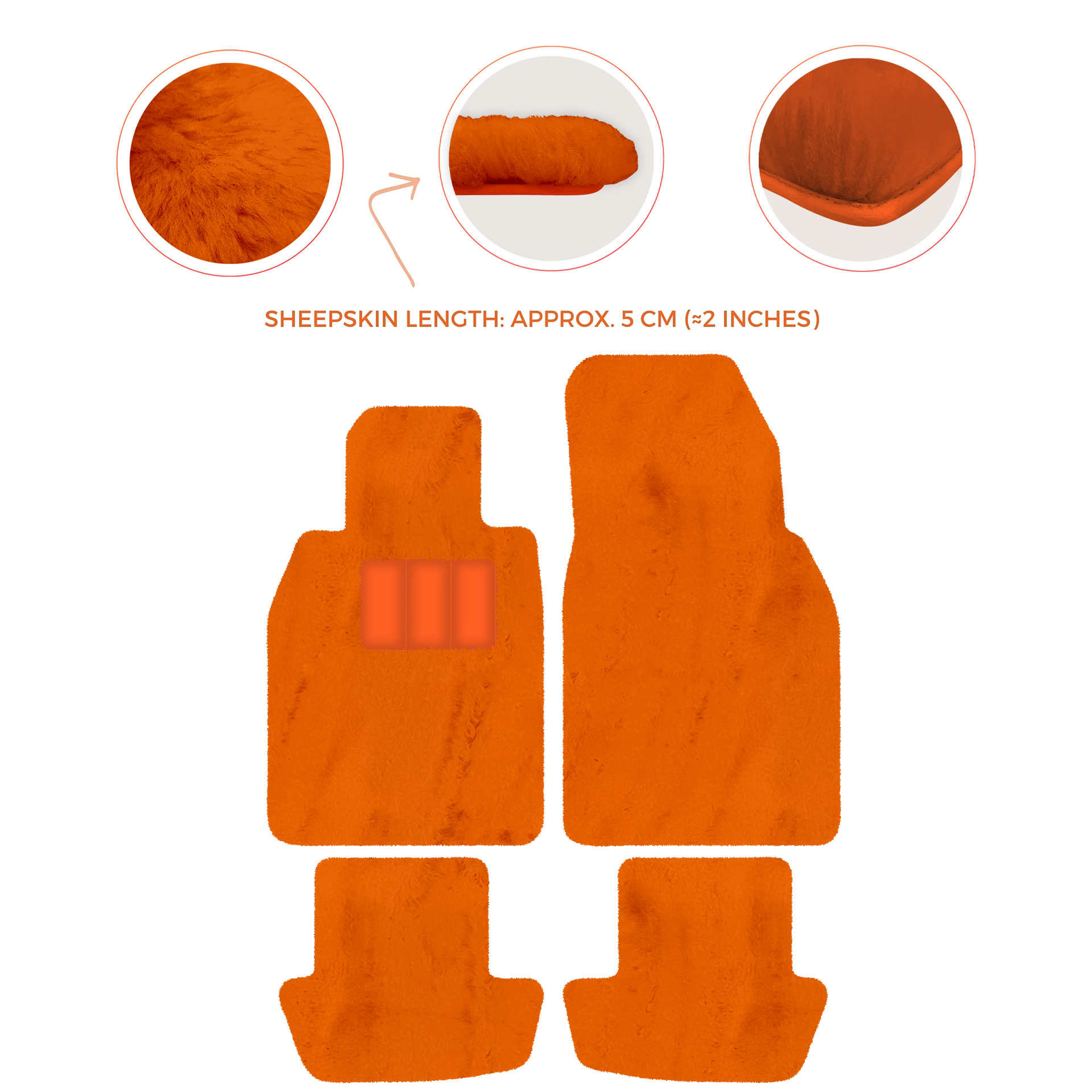 Premium Sheepskin Floor Mats for Porsche 911 991 (2012-2019)