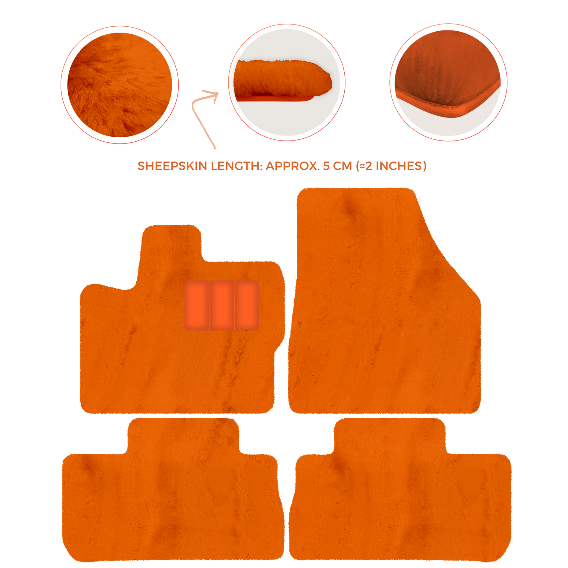 Premium Sheepskin Floor Mats for 2003-2007 Land Rover Freelander