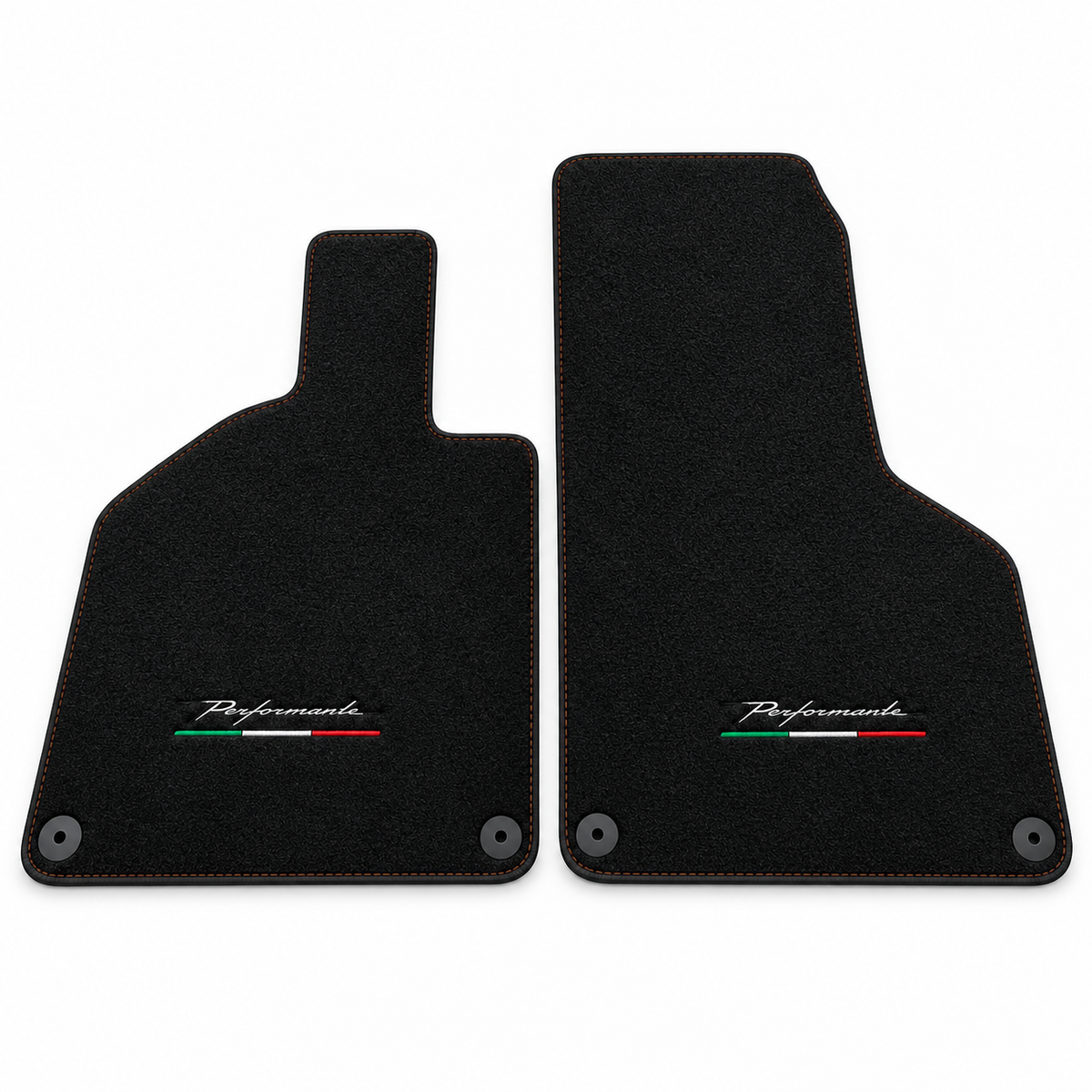 Custom Black Floor Mats for Lamborghini Huracan With Alcantara Leather Light Blue Trim