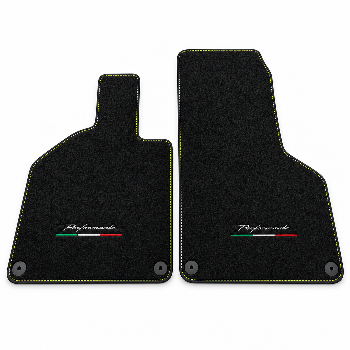 Custom Black Floor Mats for Lamborghini Huracan With Alcantara Leather Light Blue Trim