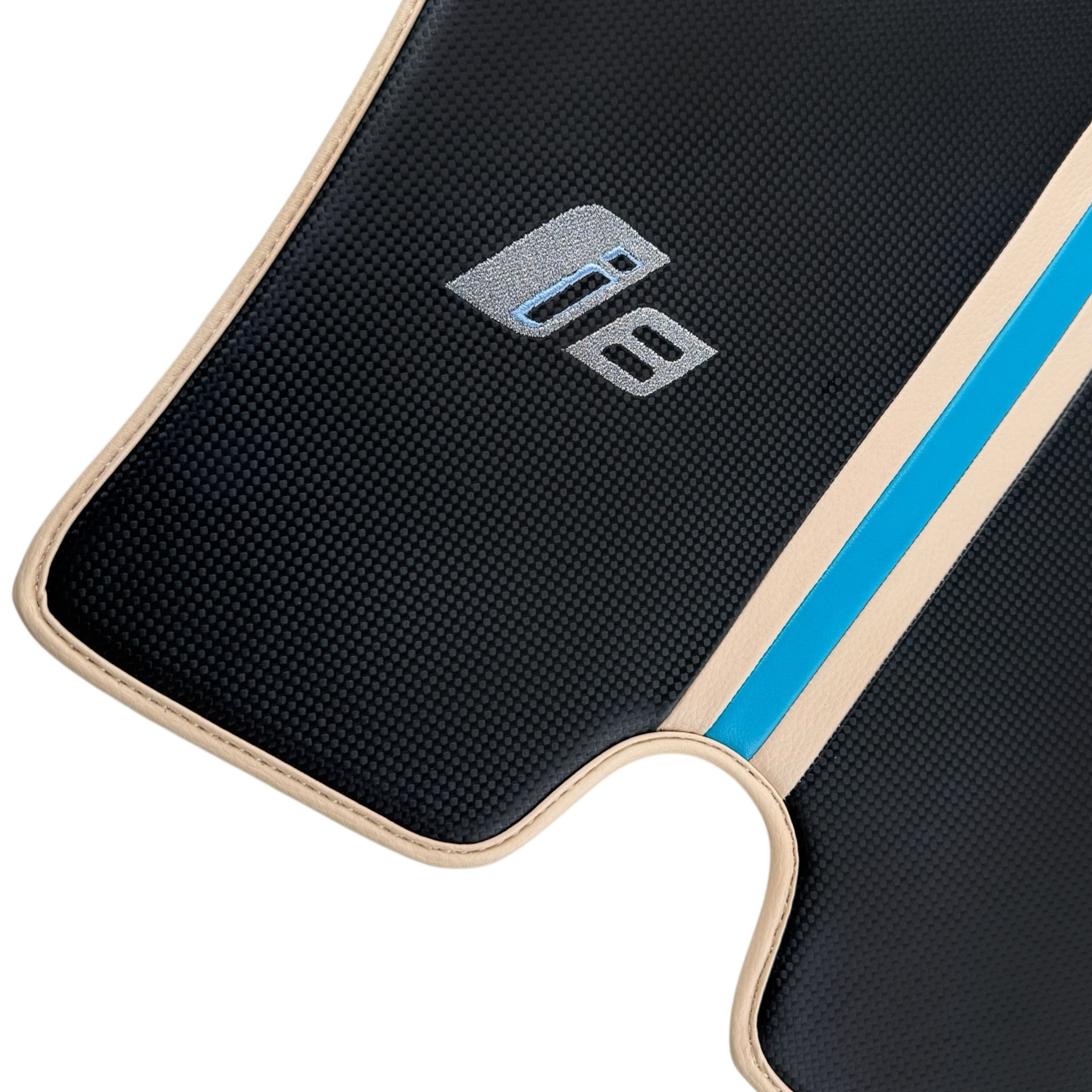 BMW i8シリーズ L12 L15用ホワイトレザーフロアマット - AutoWin.EU