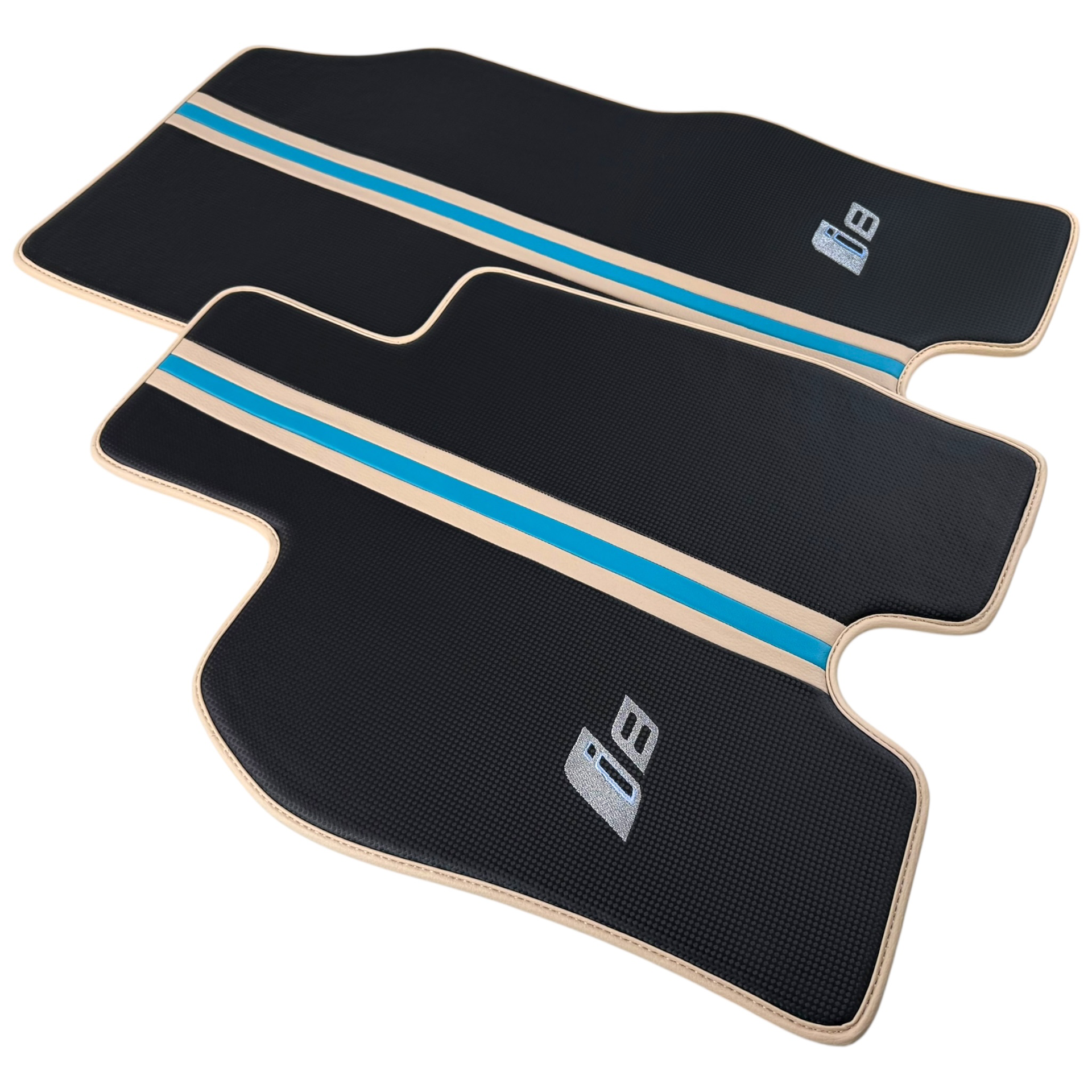 BMW i8シリーズ L12 L15用ホワイトレザーフロアマット - AutoWin.EU