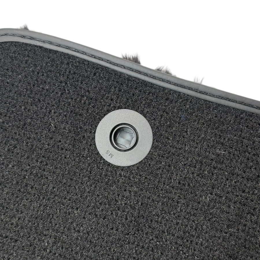 Black Sheepskin Floor Mats for Mercedes Benz GLS-Class X167 Maybach (2020-2023)