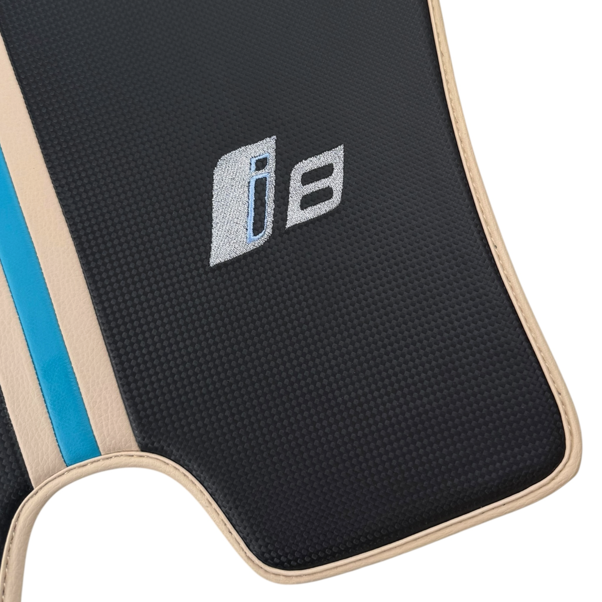 BMW i8シリーズ L12 L15用ホワイトレザーフロアマット - AutoWin.EU