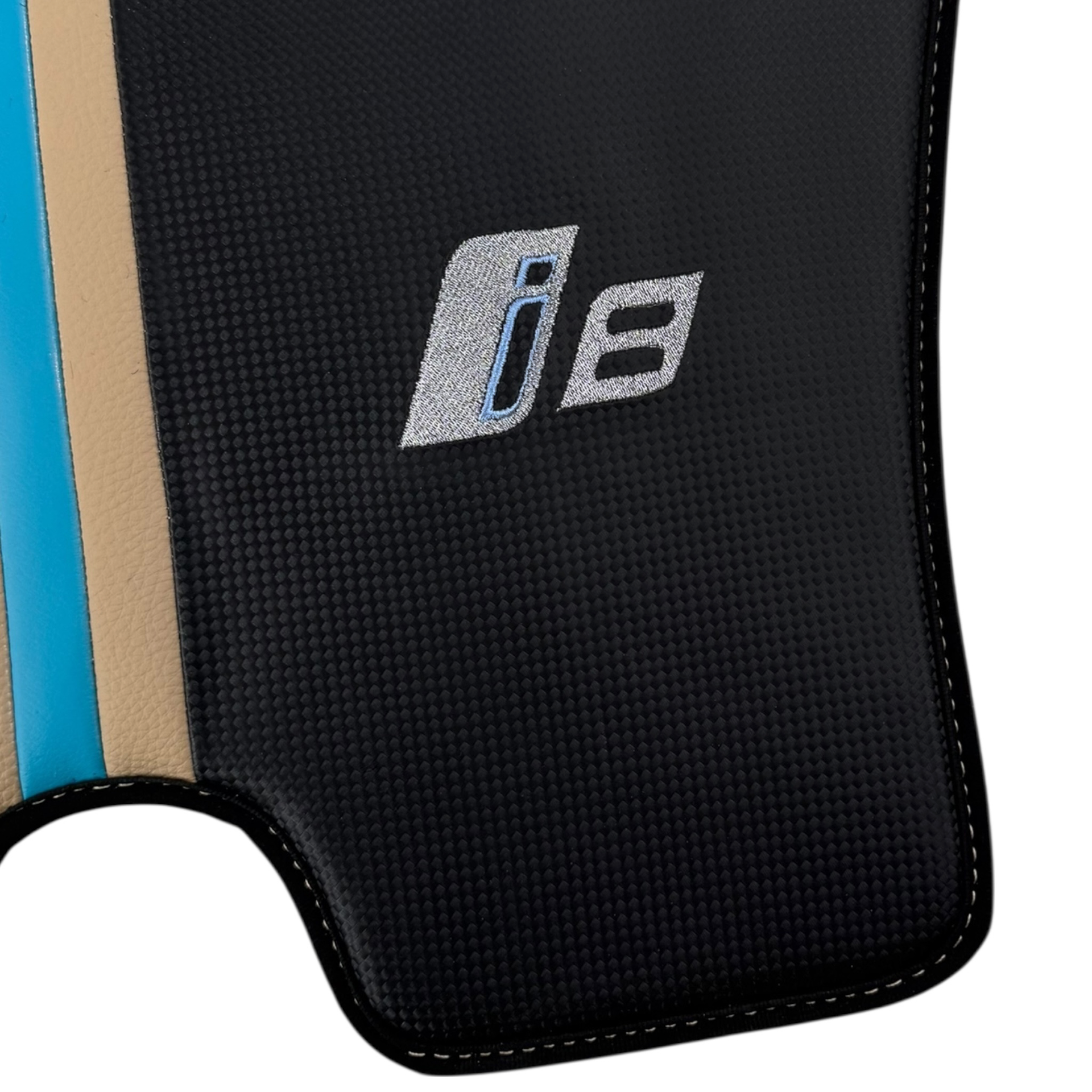 Cream Leather Floor Mats for BMW i8 Series | Elegant Protection