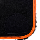 Black Sheepskin Floor Mats for Rolls-Royce Spectre (2023-2024) Orange Leather Trim