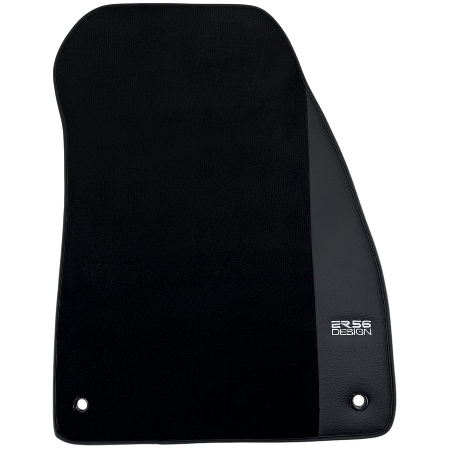 ER56 Design Black Floor Mats for Chevrolet Spark Hatchback (2013-2015) with Leather