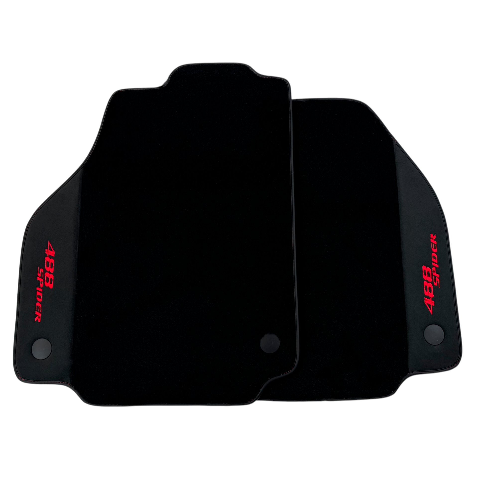 Black Floor Mats for Ferrari 488 Spider (2016-2022) with Alcantara | Red Sewing