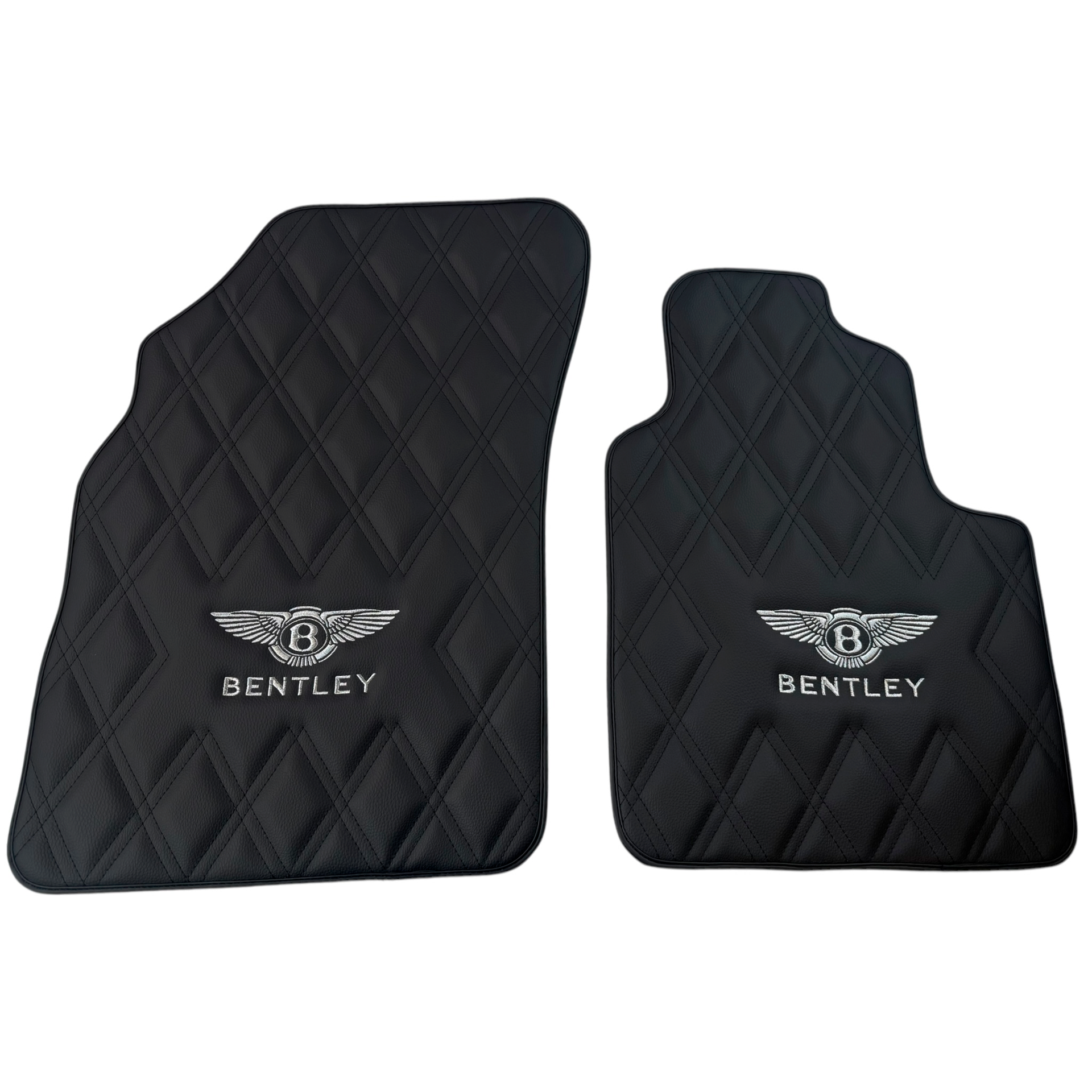 Black Leather Floor Mats for Bentley Continental GTC 2018-2023 (RHD)