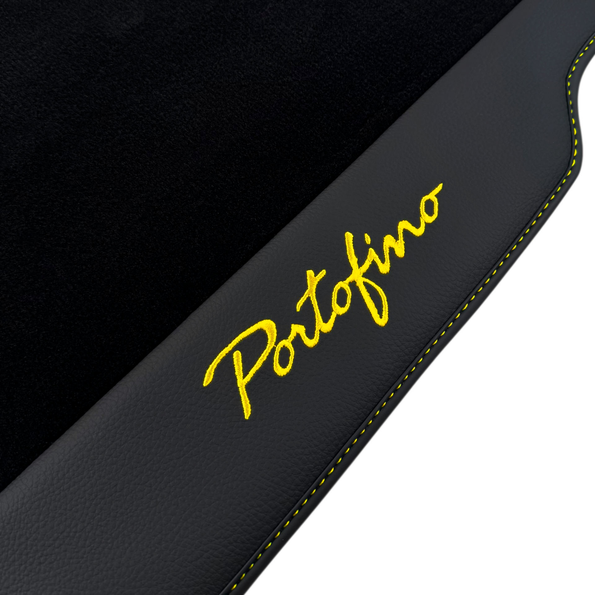 Black Floor Mats for Ferrari Portofino (2018-2023) with Leather