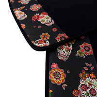 Black Car Floor Mats for Rolls-Royce Cullinan (2018-2025) with Black Floral Skull Design