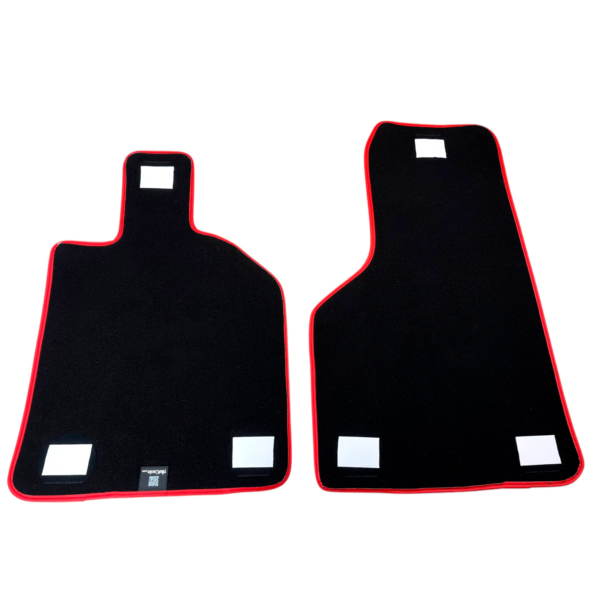 Black Floor Mats for Lamborghini Huracan STO with Carbon Fiber Leather | Red Trim