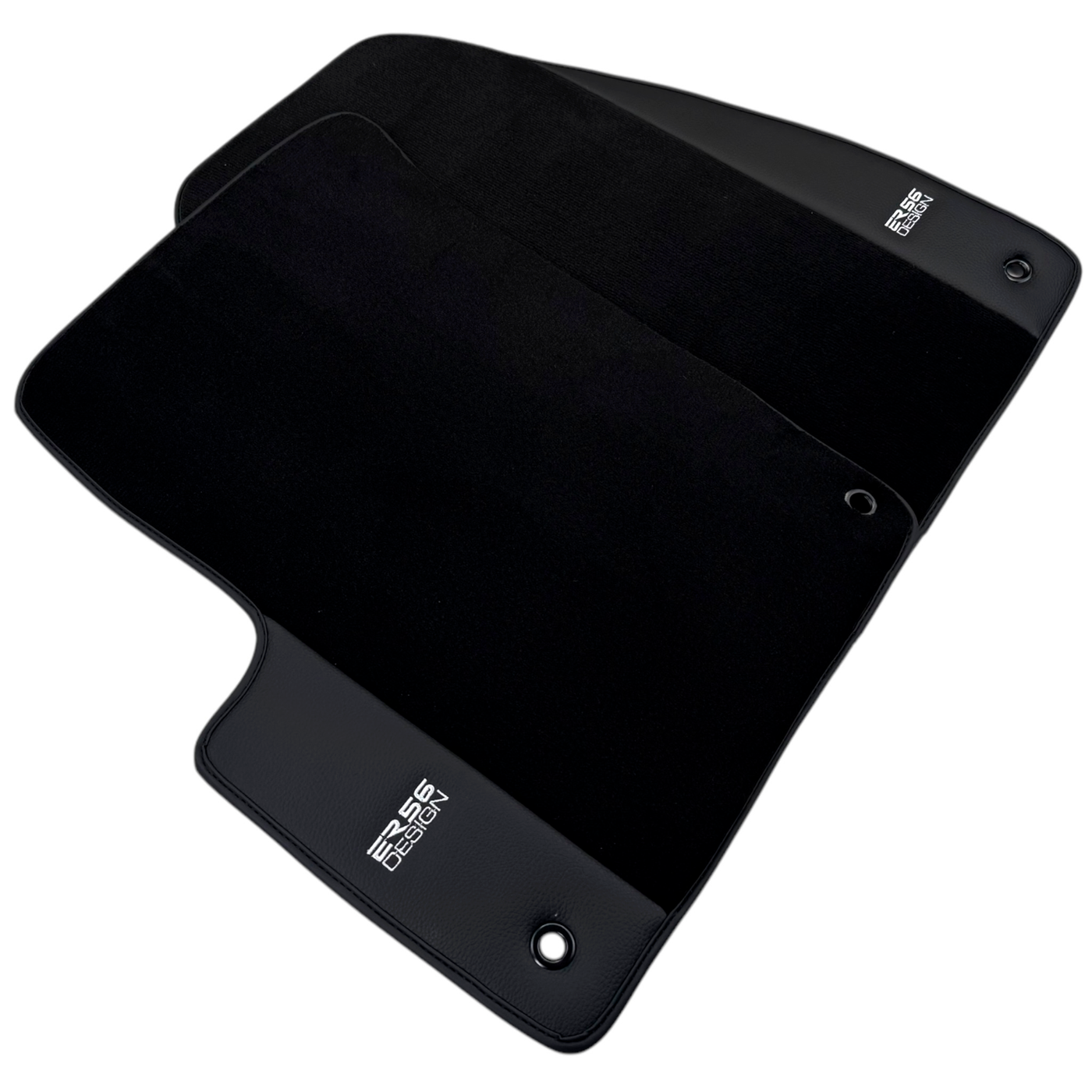 ER56 Design Black Floor Mats for Chevrolet Captiva C140 7-Seater (2011-2015) with Leather