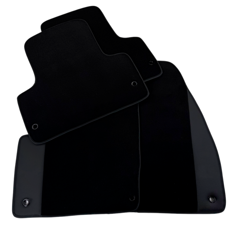 Black Floor Mats for Jeep Cherokee KJ (2002-2007) with Leather | AutoWin