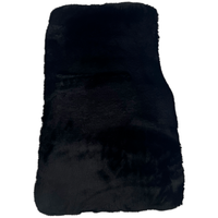 Black Sheepskin Floor Mats for Rolls-Royce Spectre (2023-2024) Orange Leather Trim