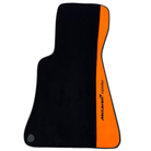 Black Floor Mats For McLaren Spider with Orange Alcantara Leather