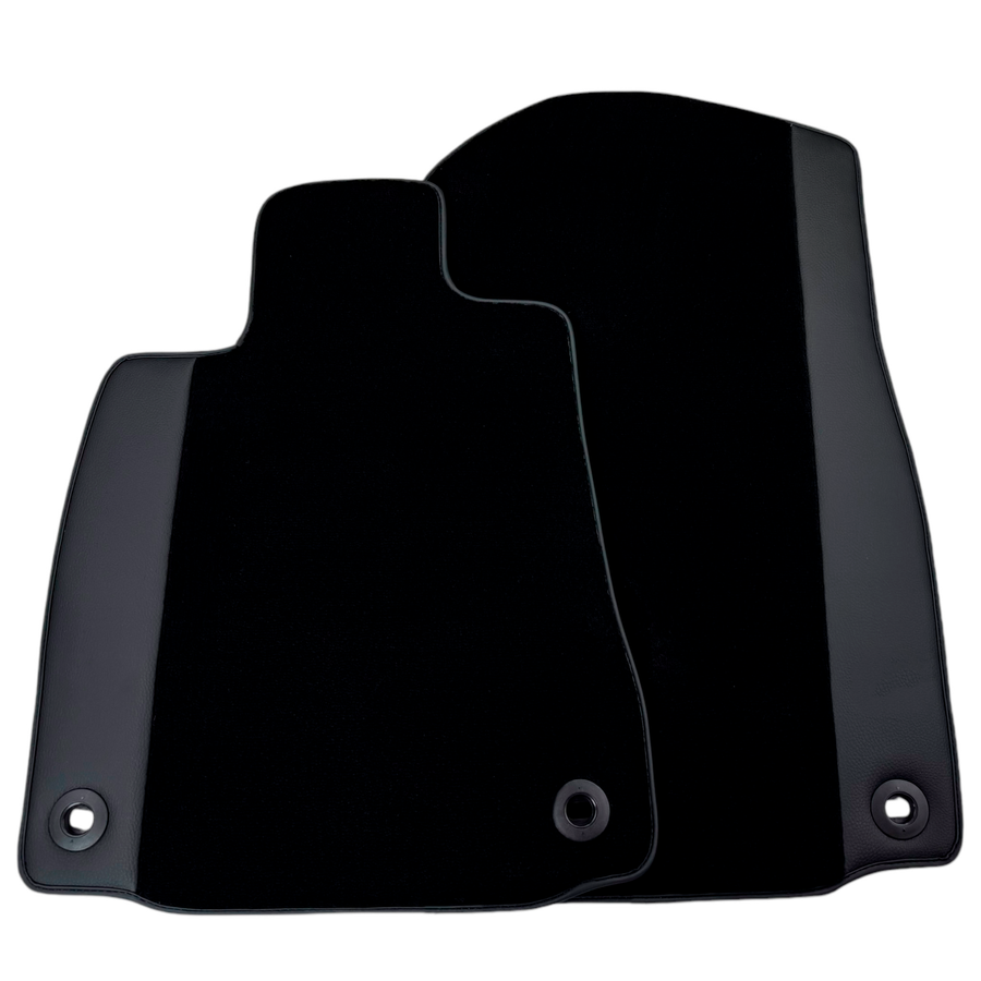 Black Floor Mats for Jaguar F-Pace (2016-2024) with Leather
