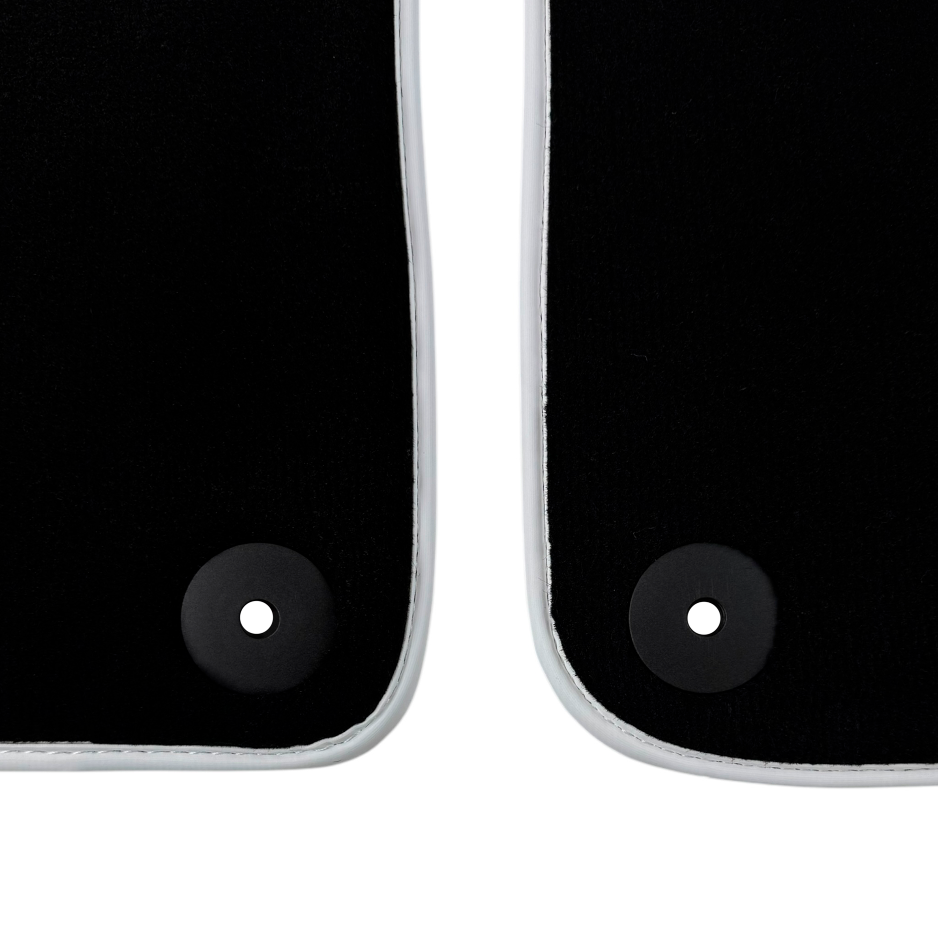 Black Floor Mats with Leather for Lamborghini Revuelto (2024-2025) | White Trim