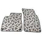 White Floral Skull Design Car Floor Mats for Lamborghini Urus (2018-2026)