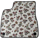 White Floral Skull Design Car Floor Mats for Lamborghini Urus (2018-2026)