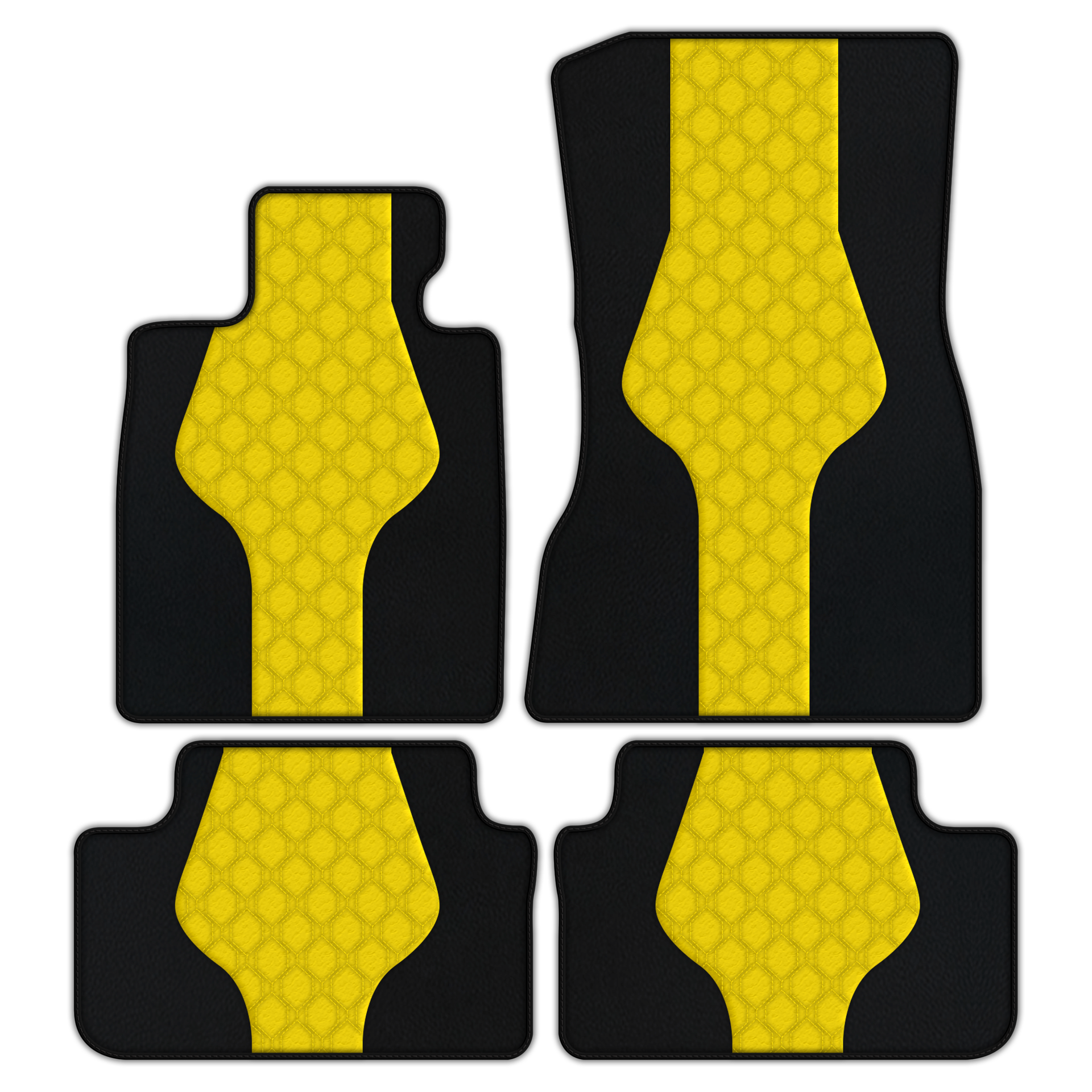 BMW M8 F92 2ドアクーペ（2019-2024）用、ラインパターン付きカスタマイズ可能なレザーフロアマット - AutoWin