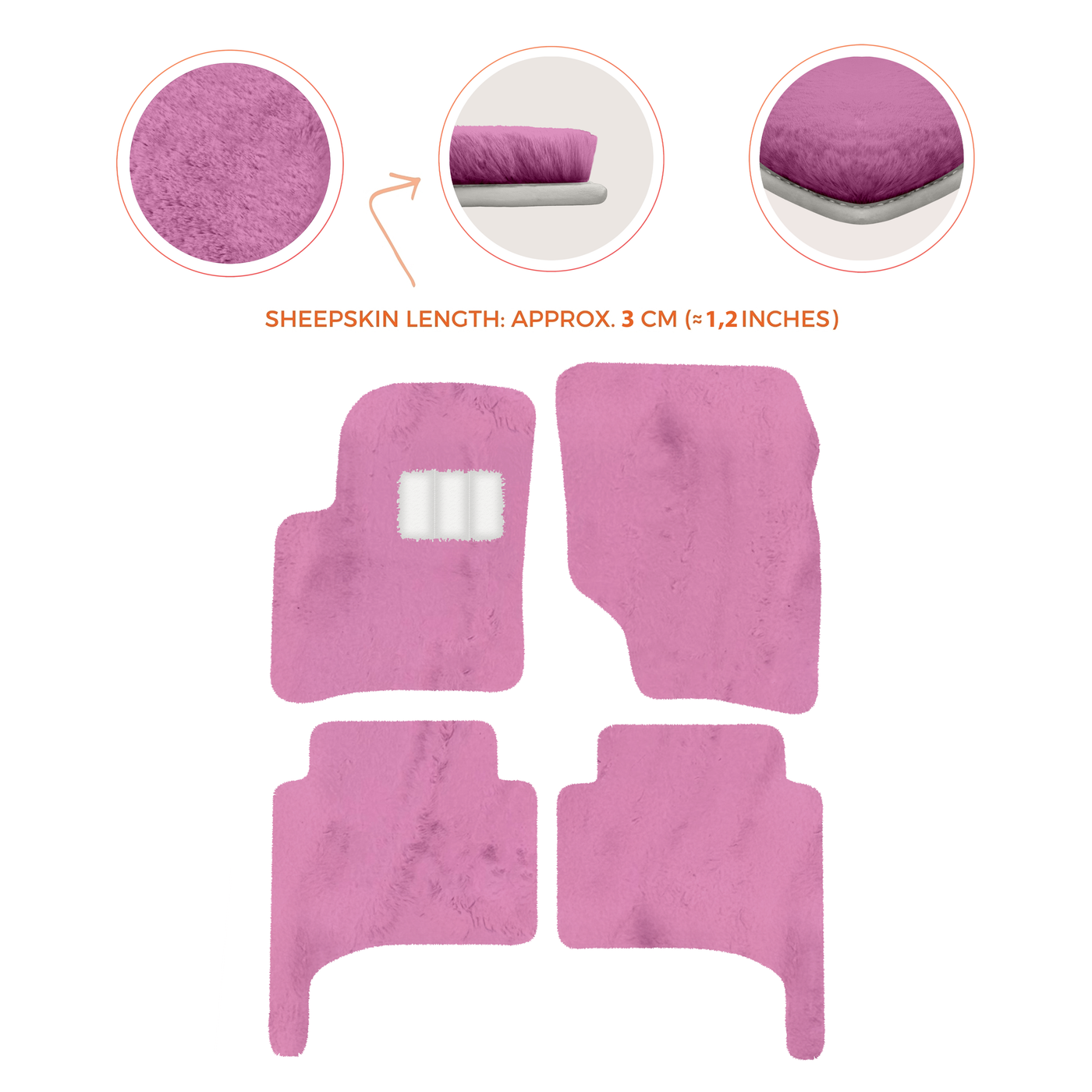 Premium Quality Sheepskin Floor Mats for Porsche 550 (1953-1956)