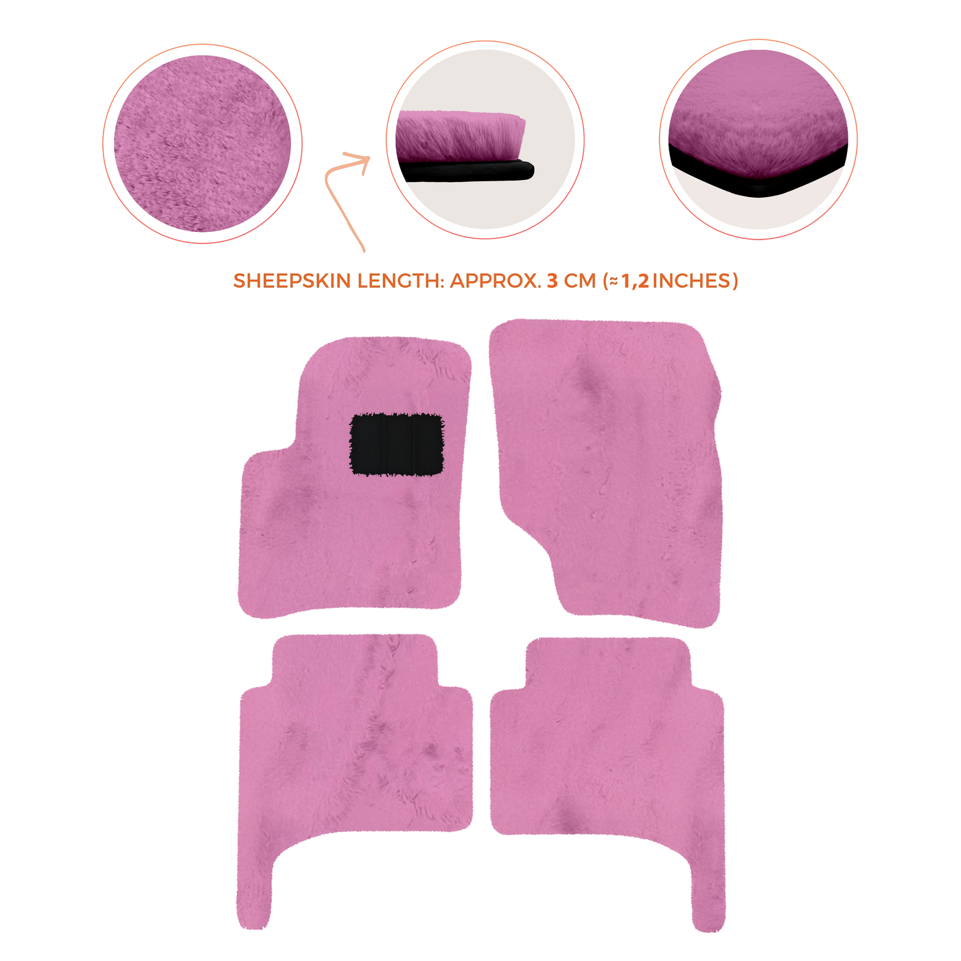 Premium Quality Sheepskin Floor Mats for Porsche 550 (1953-1956)