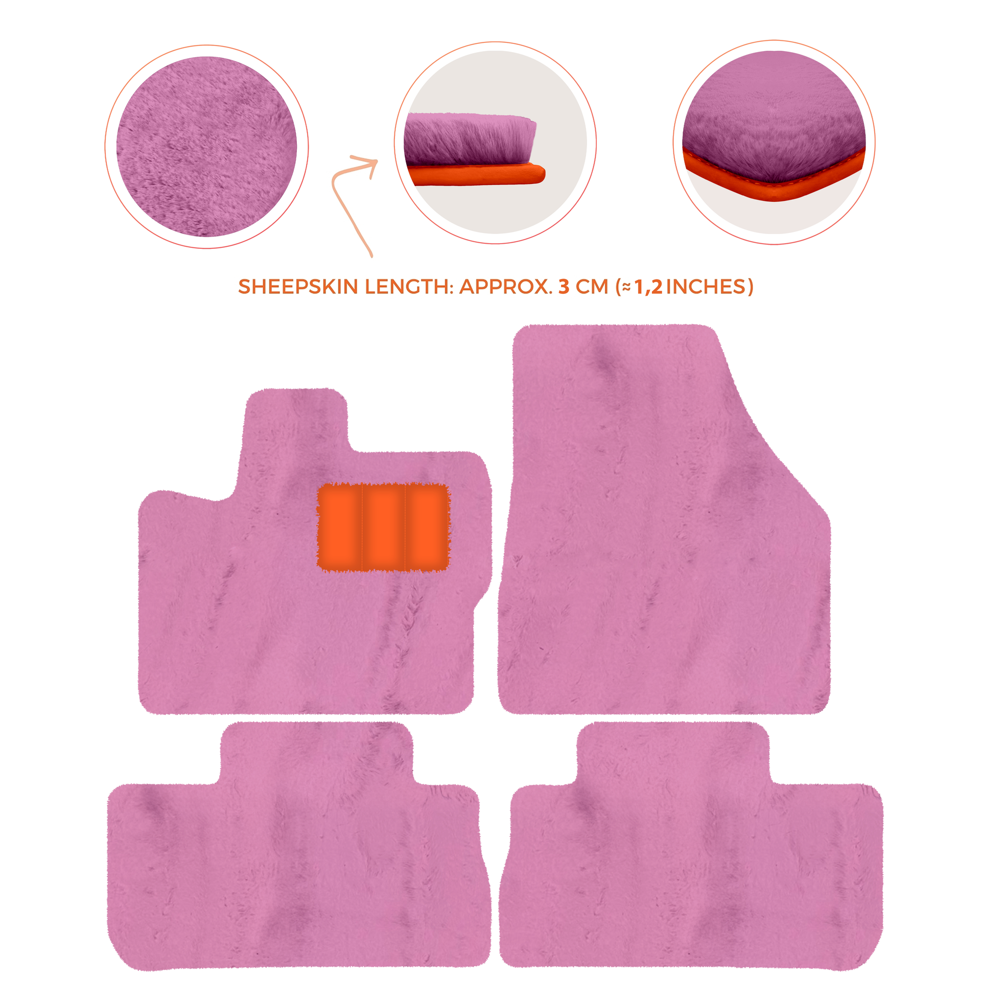 Premium Sheepskin Floor Mats for 2003-2007 Land Rover Freelander