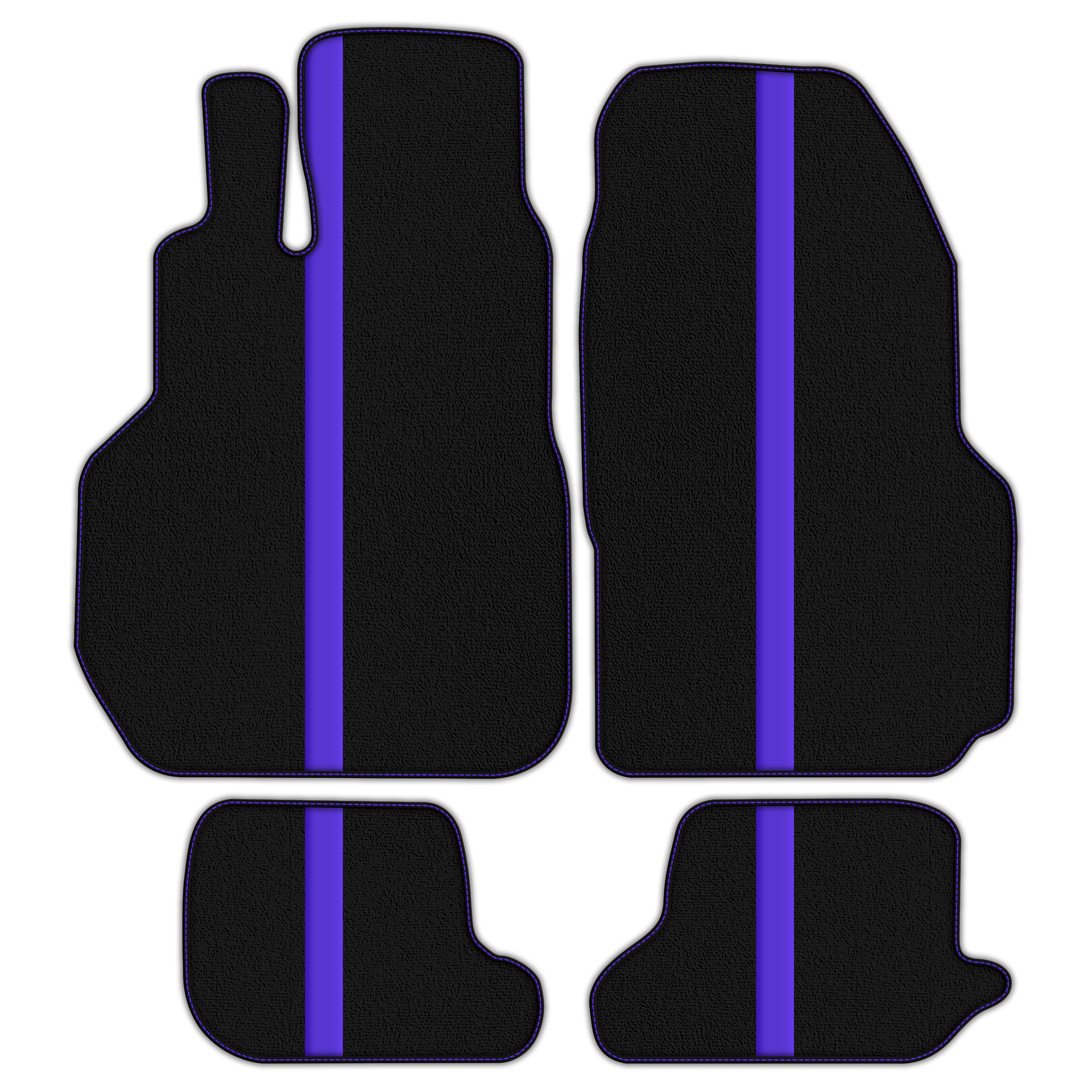 Black Floor Mats with Leather Line for Nissan GT-R (2009-2023) - Various Colors