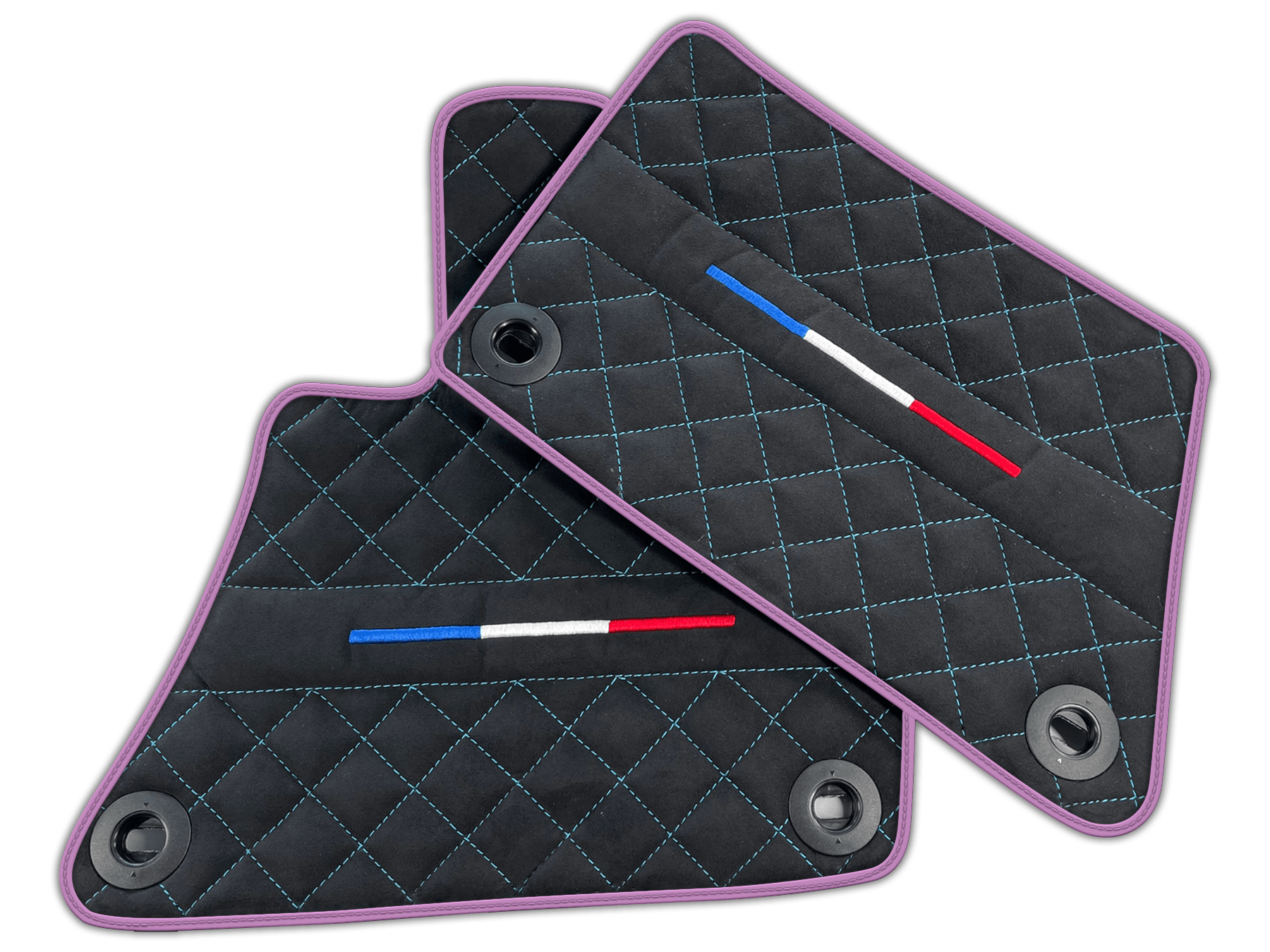 Black Floor Mats for Bugatti Veyron Leather | Various Trim Colors